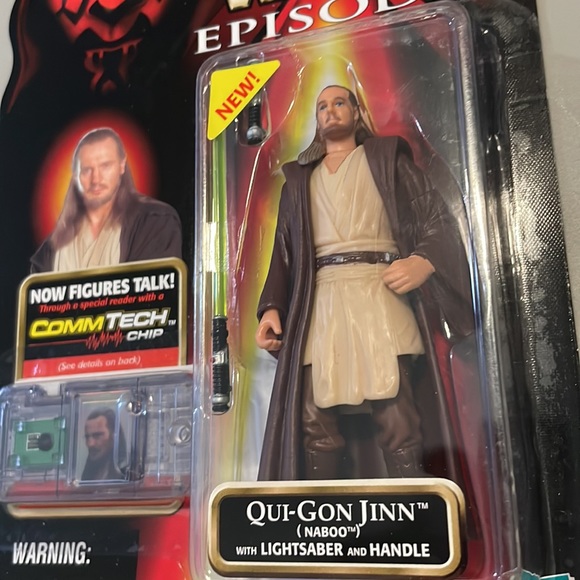 NIB Star Wars Episode 1 Collection 1 Qui-Gonn Jinn (Naboo) Figure with Comm Tech - Picture 5 of 5